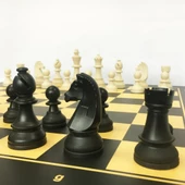 Star Polyester Kaplama Satranç Takımı Siyah 54X54 cm - 6