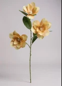 Yapay Çiçek Somon Manolya Islak Doku 3 Kafalı Uzun Dal Çiçek Flowers 80cm thumbnail 1