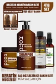 Motto Plus Professional 4'Lü Brezilya Fönü Şampuan Keratin Saç Düzleştirici Botox Bakım Seti (KERATİN-ŞAMPUAN-MASKE-SERUM) - 1