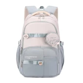 Bahar Yeni Öğrenci Sırt Çantası Okul Çantası Basit Kore Tarzı Sırt Çantası Kadın Seyahat Eğlence Çantası mavi thumbnail 1