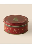 Bonni Yuvarlak Metal Kutu - Orta Boy - Kırmızı thumbnail 5