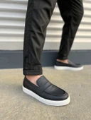 JY180 Estilo X Bağcıksız Cilt Erkek Günlük Spor Klasik Ayakkabı CBT - Siyah - 1