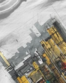 Erkek Beyaz Relaxed Fit %100 Pamuk Tişört – Suluboya Sokak & Şehir İllüstrasyonu Baskı thumbnail 3