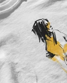 Erkek Beyaz Relaxed Fit %100 Pamuk Tişört – Karakalem Portre ve Sarı Brush‑Stroke Baskılı thumbnail 3