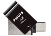 Philips FM12DC152B/00 128GB 2 IN 1 TYPE-C/USB 3.1 Siyah Gri USB Flash Bellek - 1