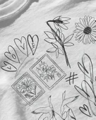 Erkek Beyaz Relaxed Fit %100 Pamuk Tişört – Doodle Karikatür & Teddy Bear Baskılı thumbnail 3