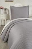 Elisa Dolgulu Çift Taraflı Tek Kişilik 180x240 Cm Yatak Örtüsü Koyu Gri thumbnail 2