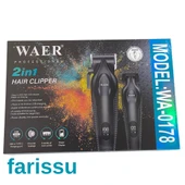 WAER 2'si 1 Arada Profesyonel Saç Kesme ve Sakal Düzeltme Makinesi Seti - 6