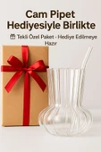 1 Adet Premium Cam Bardak Cam Pipet Hediyeli– Soğuk Kahve, Limonata ve Soda Sunumlar 500 ml - 6