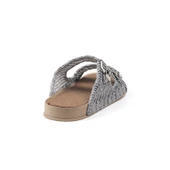 Kadın Gri Hasır Terlik Örgü Dantel Nakış İşlemeli Triko Yazlık Tatil Ev Günlük Terlik thumbnail 5