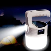 BUFFER® LED Güneş Enerjili Kamp Lambası–2000 Lümen Süper Parlak, 5 Aydınlatma Modlu,USB ile Şarj Edilebilir Dış Mekan,Asılabilir Torch El Feneri - 1