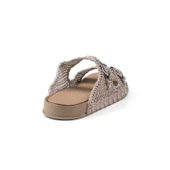 Kadın Bej Hasır Terlik Örgü Dantel Nakış İşlemeli Triko Yazlık Tatil Ev Günlük Terlik thumbnail 5