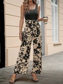 Kadın Askılı Yuvarlak Yaka Beli Kuşaklı üst Viskon Alt Dalgıç Tulum thumbnail 6