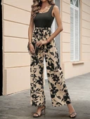 Kadın Askılı Yuvarlak Yaka Beli Kuşaklı üst Viskon Alt Dalgıç Tulum thumbnail 2