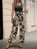 Kadın Askılı Yuvarlak Yaka Beli Kuşaklı üst Viskon Alt Dalgıç Tulum thumbnail 1