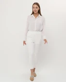 Step Paçası Manşetli Beli Lastikli Pantolon - (38-46) - 71125 - Krem thumbnail 3