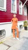 Koldan Bağcıklı Şeritli Çıtçıtlı İkili Tesettür Eşofman Takımı - (38-46) - 71180 - Hardal thumbnail 1