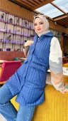 Ahenk Kapitone Cepli Kolsuz Yelek - (38-46) - 71152 - İndigo - 7
