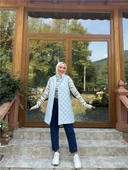 Despina Kapitone Fermuarlı Çıtçıtlı Kolsuz Yelek - (38-46) - 71150 - Buz Mavisi - 7