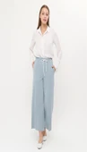 Oslo Belden Bağlamalı Lastikli Pantolon - (38-46) - 71126 - Buz Mavisi thumbnail 1