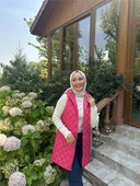 Despina Kapitone Fermuarlı Çıtçıtlı Kolsuz Yelek - (38-46) - 71150 - Fuşya - 5