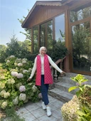 Despina Kapitone Fermuarlı Çıtçıtlı Kolsuz Yelek - (38-46) - 71150 - Fuşya - 1