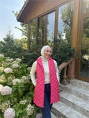 Despina Kapitone Fermuarlı Çıtçıtlı Kolsuz Yelek - (38-46) - 71150 - Fuşya - 3