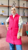Ahenk Kapitone Cepli Kolsuz Yelek - (38-46) - 71152 - Fuşya - 8