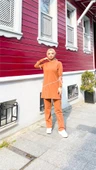 Koldan Bağcıklı Şeritli Çıtçıtlı İkili Tesettür Eşofman Takımı - (38-46) - 71180 - Hardal thumbnail 6