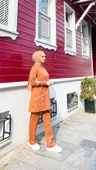 Koldan Bağcıklı Şeritli Çıtçıtlı İkili Tesettür Eşofman Takımı - (38-46) - 71180 - Hardal thumbnail 9