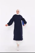 Hira Balon Kol Midi Boy Sade Basic Sweatshirt - 03031-1.015 - Lacivert thumbnail 7