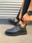 JY03 Luxor Bağcıklı Cilt Erkek Günlük Spor Klasik Ayakkabı CST - Siyah thumbnail 3