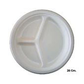 Roll-Up Nature Ekolojik Karton Kağıt Tek Kullanımlık 3 Bölmeli Tabak - 26 Cm. - 250 Adetlik 1 Paket thumbnail 2