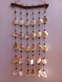 Bordo Mavi Boncuklu Deniz Kabuğu Figürlü Rüzgar Gülü thumbnail 3