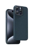Fuchsia iPhone 15 Pro Max Manyetik Şarj Uyumlu Kevlar Kılıf - 6