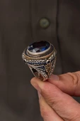 Oval Lacivert Taşlı 925 Erkek Gümüş Yüzük thumbnail 2