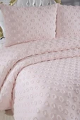 Çeyiz Diyarı Konik 3 Parça Çift Kişilik Pike Takımı Pudra thumbnail 3