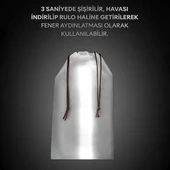 ZMR ZMR-385 Katlanır Şişirilebilir Beyaz Ledli Aydınlatma Tüpü USB Ve Güneş Enerjisi Şarjlı Armatür thumbnail 5