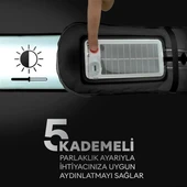ZMR ZMR-385 Katlanır Şişirilebilir Beyaz Ledli Aydınlatma Tüpü USB Ve Güneş Enerjisi Şarjlı Armatür thumbnail 3