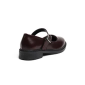 Kadın Bordo Anne Ayakkabısı Tokalı Rugan Kaydırmaz Termo Taban Kısa Topuklu Rahat Günlük thumbnail 6