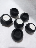 6 LI ALÇI SAKSI MUMLUK SETİ SİYAH thumbnail 1