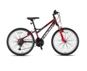 Kron VORTEX 3.0 24 Jant 21 Vites V-Fren Çelik Çocuk Bisikleti Siyah Kırmızı Kron Vitesli Bisiklet thumbnail 2