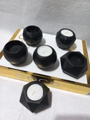 6 LI ALÇI SAKSI MUMLUK SETİ SİYAH thumbnail 3