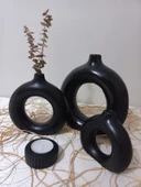 DONUT 3LÜ VAZO SET SİYAH - 4