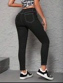 Kadın Yüksek Bel önden Düğmeli Dar Kesim Kot Pantolon thumbnail 9