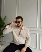 Erkek Uzun Kollu Regular Sofya Keten Gömlek thumbnail 1