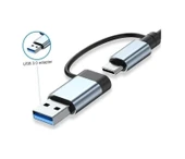 Plentiful Usb Hub 7 in 1 USB/Type-c To USB A, USB C, USB 2.0/3.0 Çevirici Adaptör Çok Portlu Tak Çalıştır Usb Çevirici - 4
