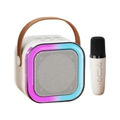 K12 Taşınabilir Kablosuz Mikrofonlu Karaoke Mini Bluetooth Hoparlör - 1