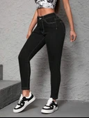 Kadın Yüksek Bel önden Düğmeli Dar Kesim Kot Pantolon thumbnail 10