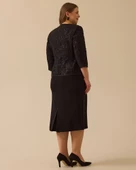 Büyük Beden Dantel Dokulu Payet İşlemeli Ceket thumbnail 2